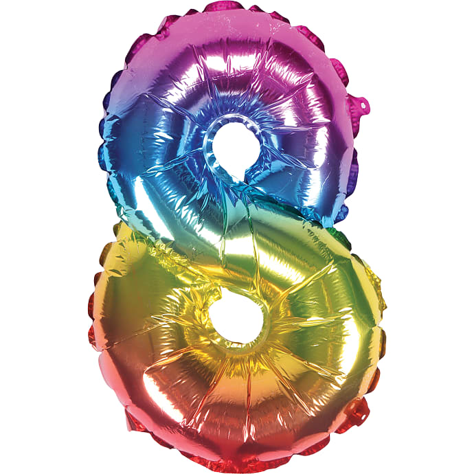 Salling Tal Folieballon nr. 8 Rainbow