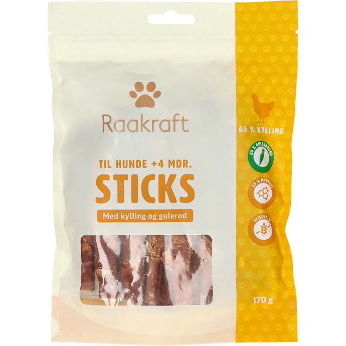 Raakraft Godbidder Sticks med Kylling og Gulerod