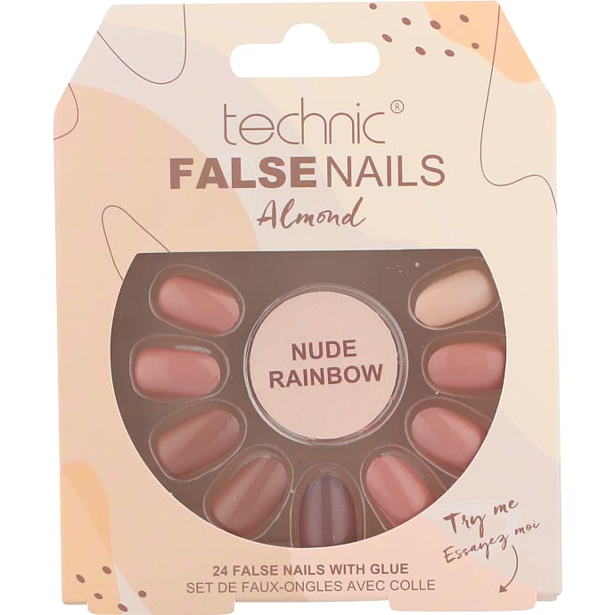 Kunstige negle Nude Rainbow