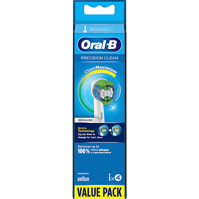Oral-B Precision Clean tandbørstehoveder 4-pak - hvid – produktbillede