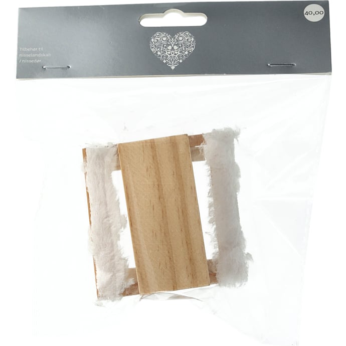 Julefryd nissedørs tilbehør - bænkesæt med "pels"