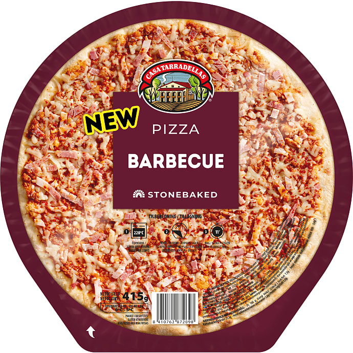 Pizza m. barbecue – produktbillede