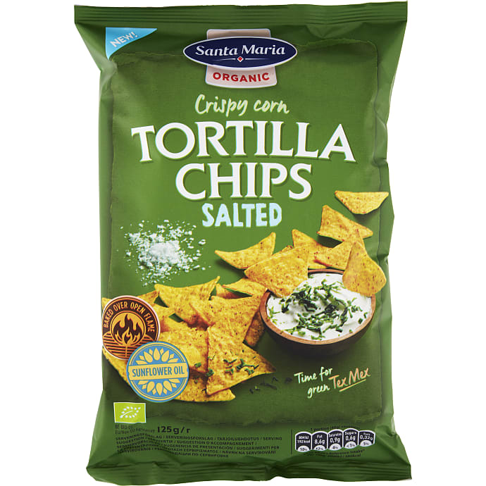 Tortillachips m. salt øko – produktbillede