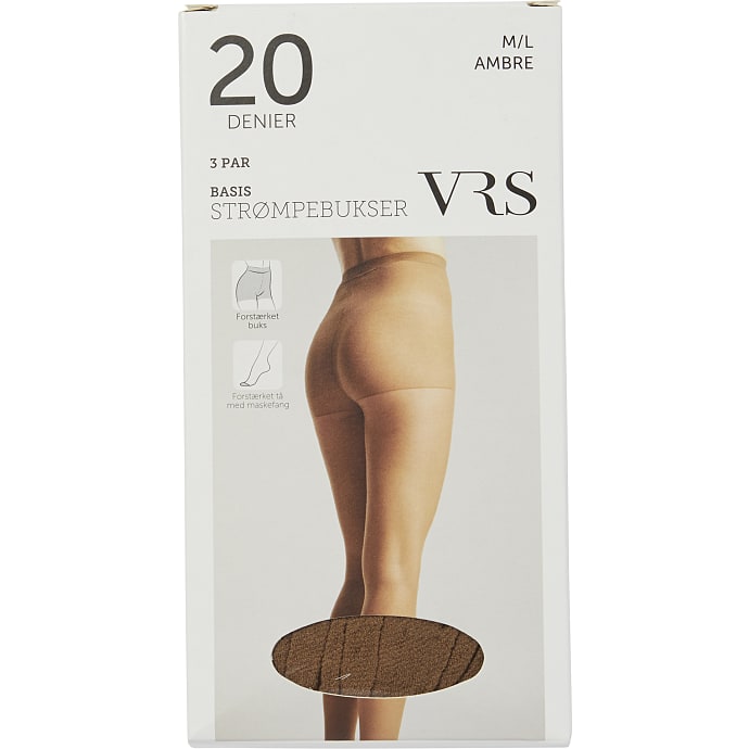 VRS 3-pak strømpebuks crepe str. M/L - ambre