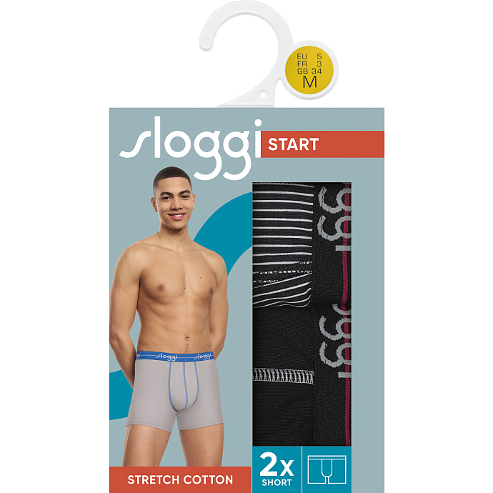 Sloggi herre tights 2-pak str. 2XL stribet