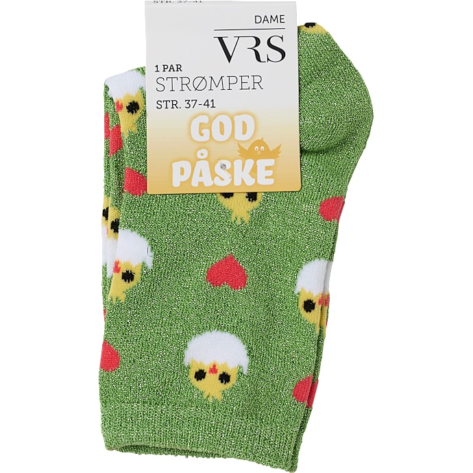 VRS dame glimmerstrømper str. onesize - grøn
