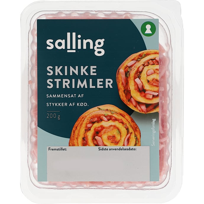 Skinke i strimler tilsat vand