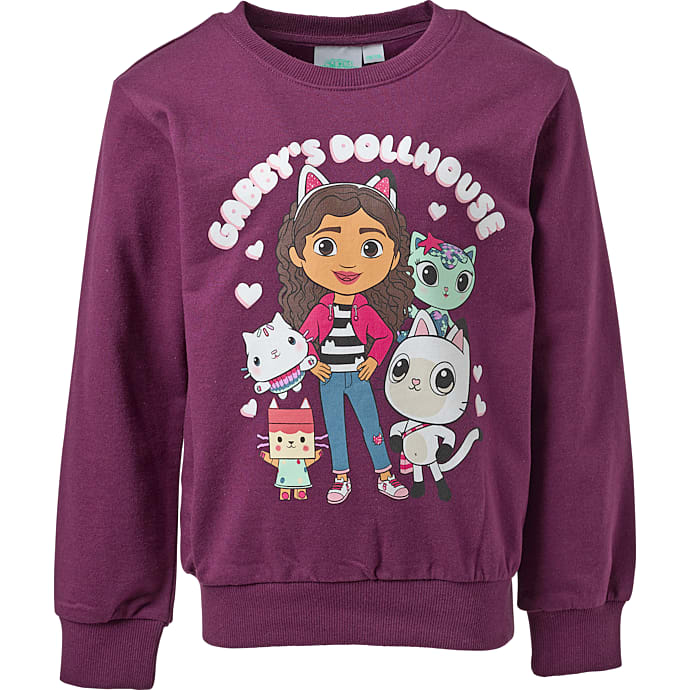 Gabbys Dukkehus sweatshirt str. 122/128 bordeaux