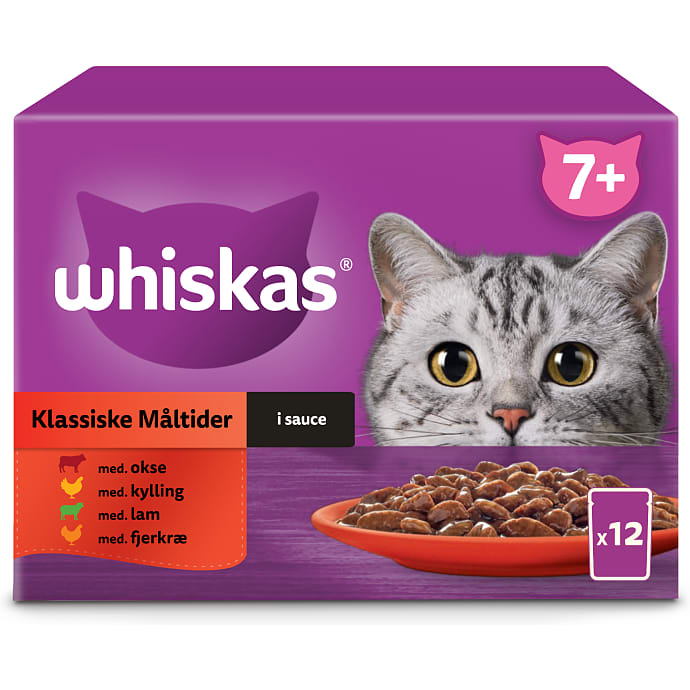 Vådfoder i sovs m. okse, kylling, lam og fjerkræ senior