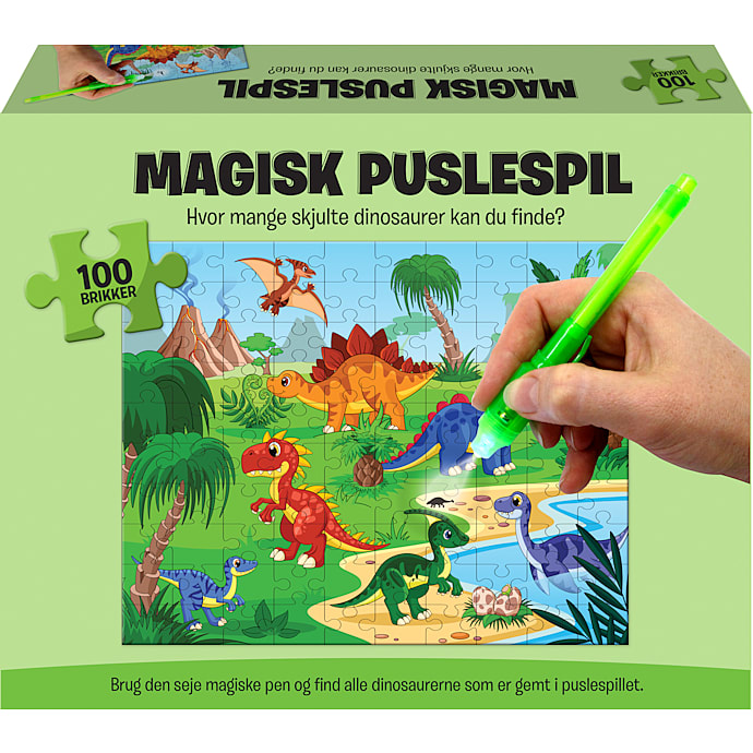 Magisk puslespil dino - 100 brikker – produktbillede
