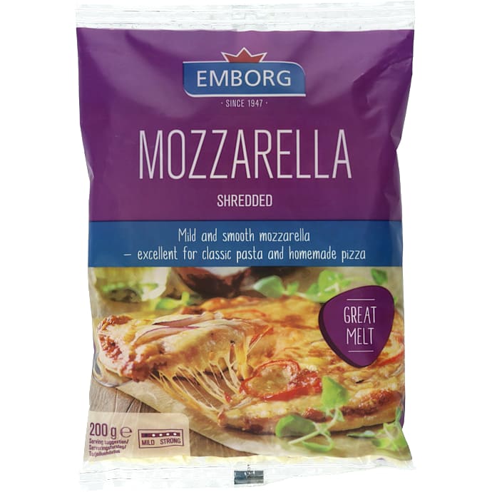 Emborg Revet mozzarella 22% fedt 200 g