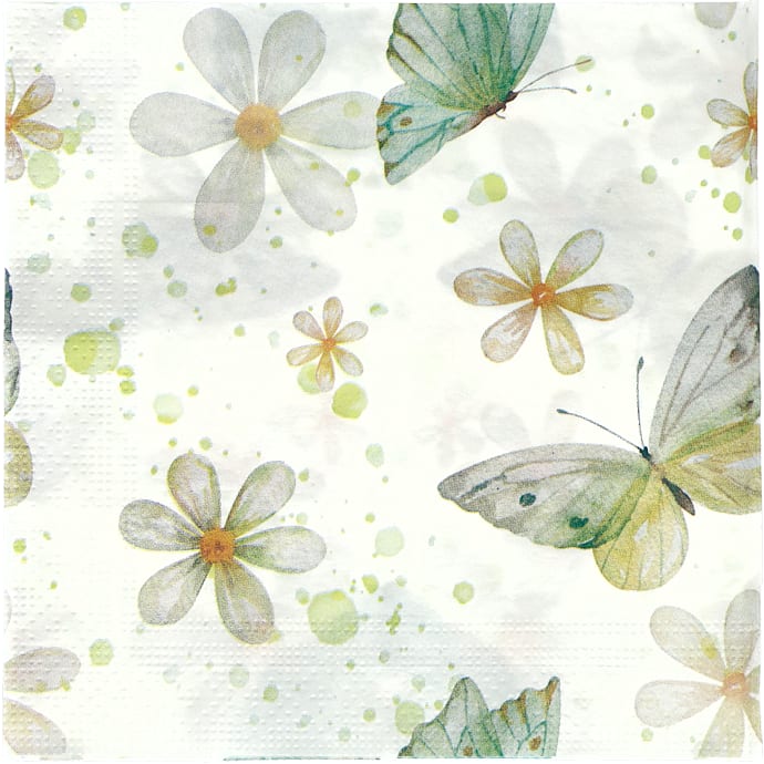 Windsor Sommerservietter 33x33 - Hvid Blomst