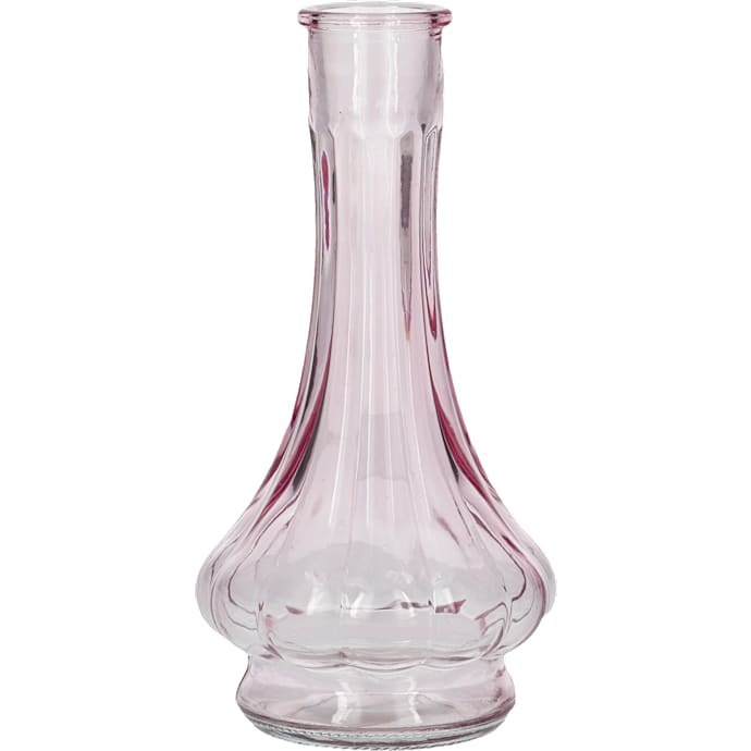 Rillet vase - lyserød