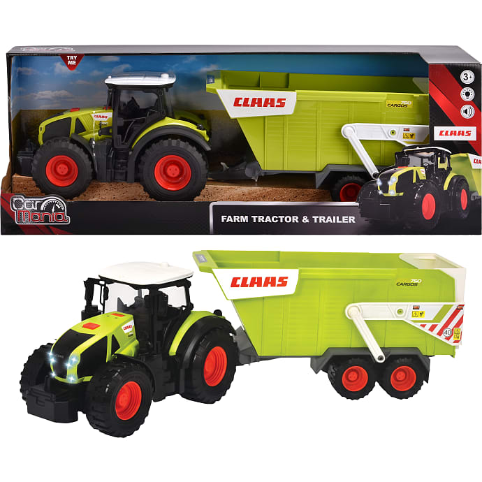 Car Mania Claas Traktor med Trailer