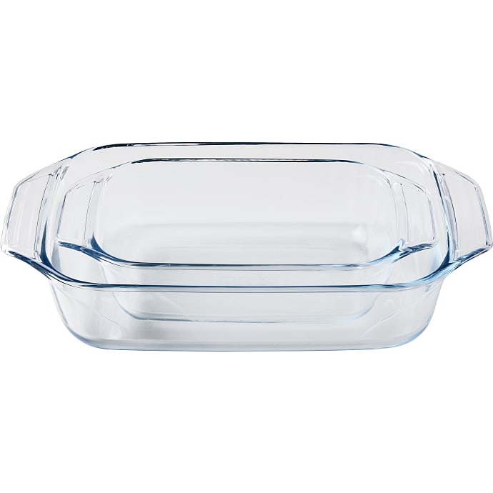 Pyrex ovnfastfade - klar glas - 2 stk.
