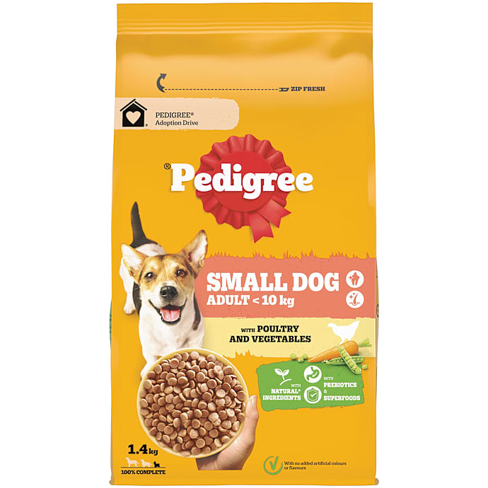 Pedigree Tørfoder m. fjerkræ og grøntsager 1,4 kg