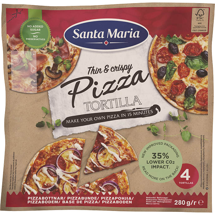 Pizza tortillabase