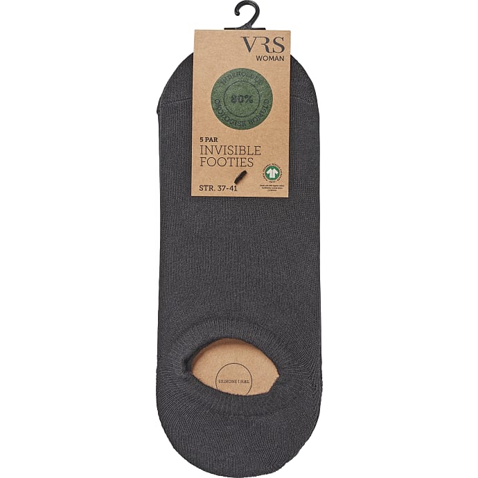 VRS dame 5-pak invisible strømper str. onesize - sort