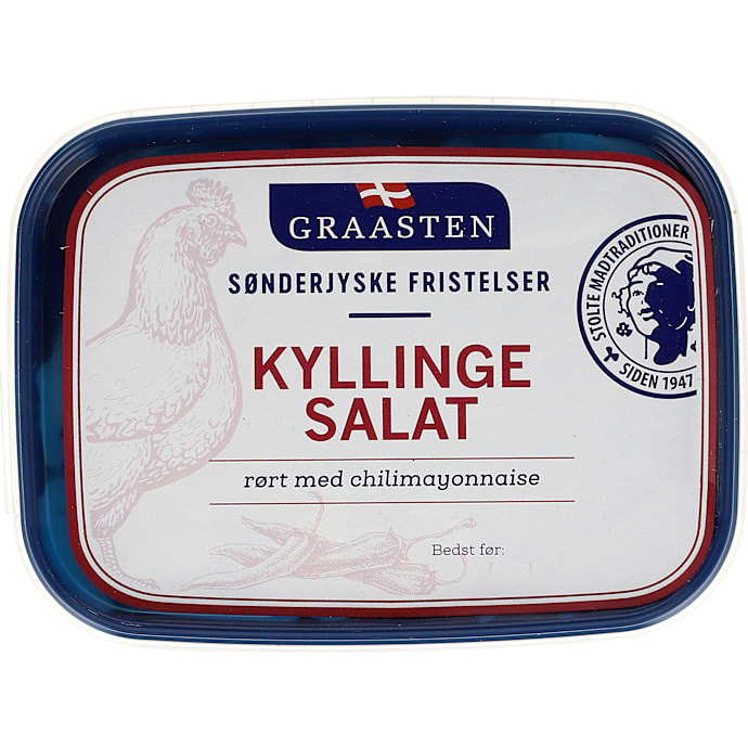 Kyllingesalat rørt med chilimayonnaise