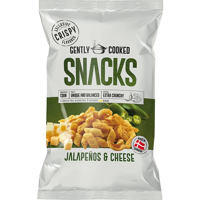Crispy Snacks med Jalapeños og Ost 125 g