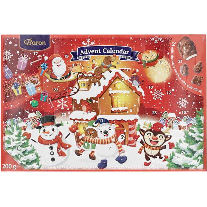 Julekalender m. mælkechokolade