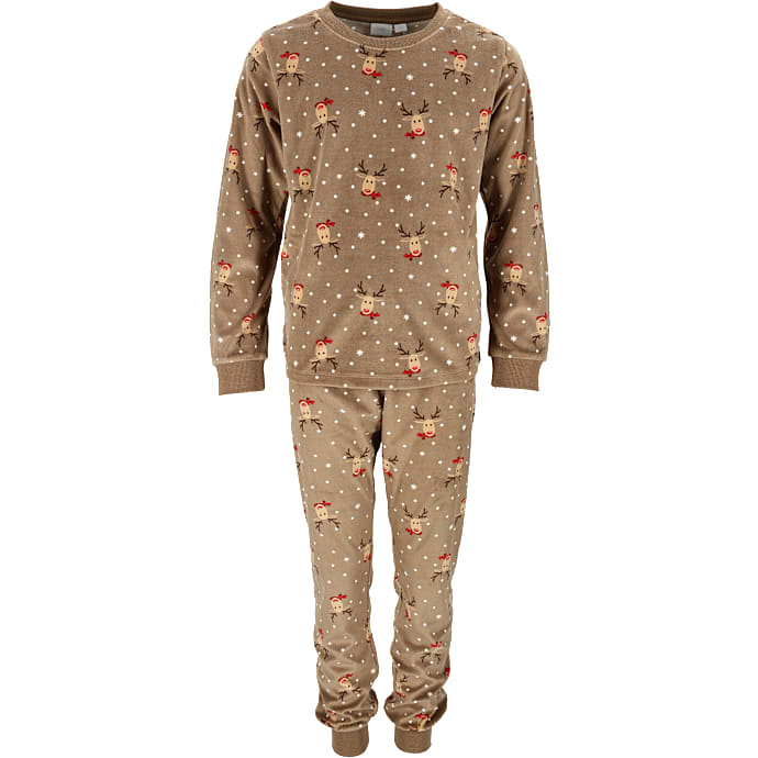 VRS børne pyjamas str. 146/152 - brun