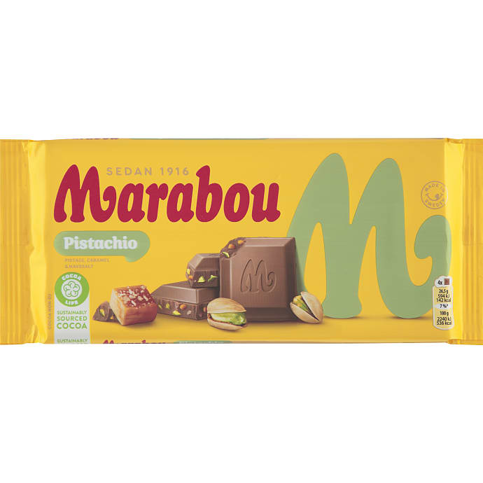 Mælkechokoladeplade m. pistacienødder