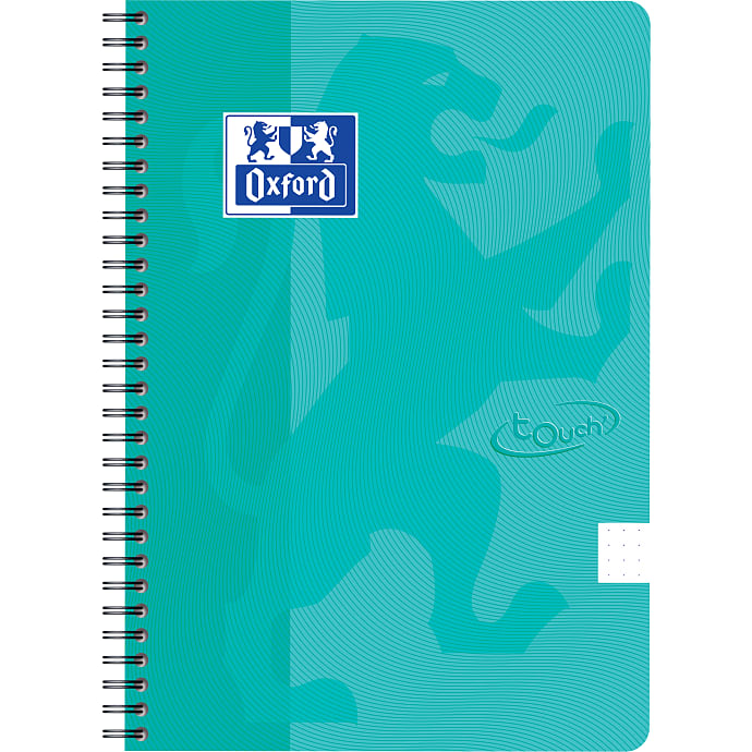 Oxford Touch' notesbog B5 prikket - blå