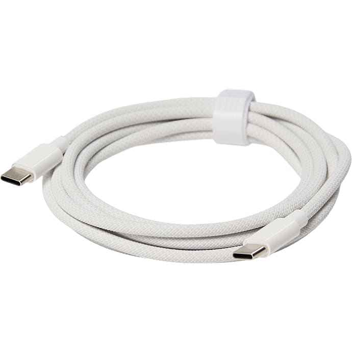 Elworks USB-C til USB-C stofkabel - hvid