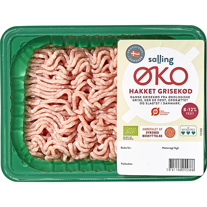 Salling ØKO Hakket Grisekød 8-12% Fedt Friland