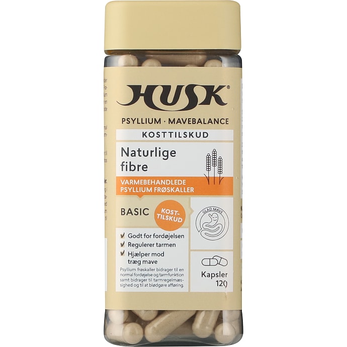 HUSK Psyllium Mavebalance Kapsler 120 stk