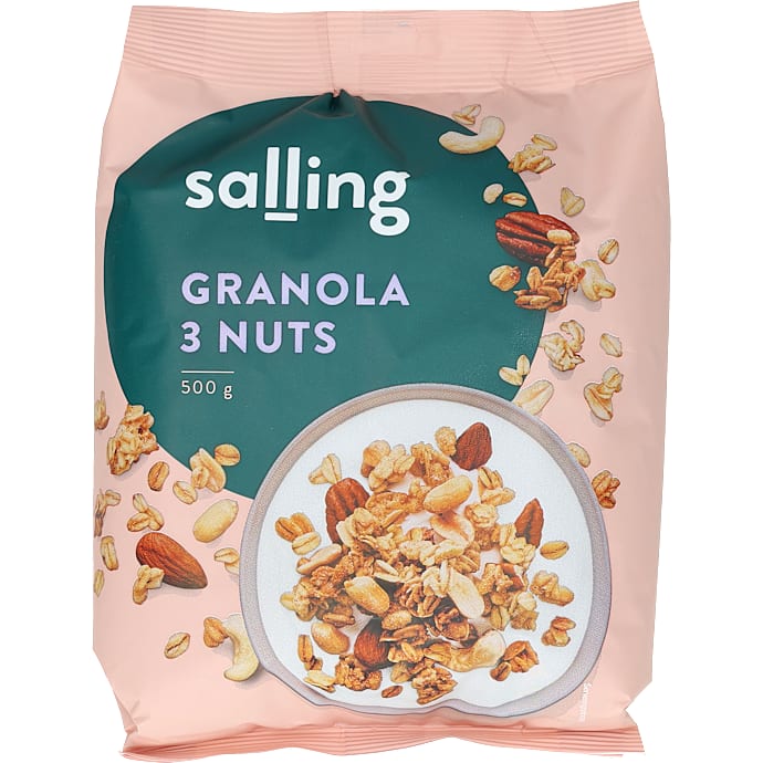 Granola m. cashewnødder, mandler og pekannødder