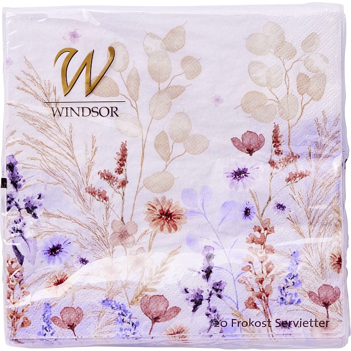Windsor Mønstrede servietter 33x33 cm 20-pak