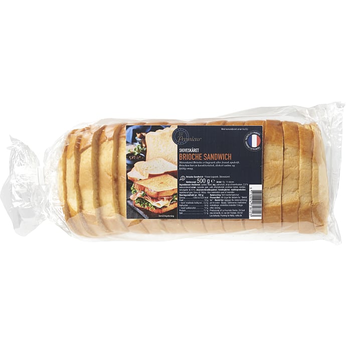 Premieur Brioche Sandwichbrød Skiveskåret 500 g