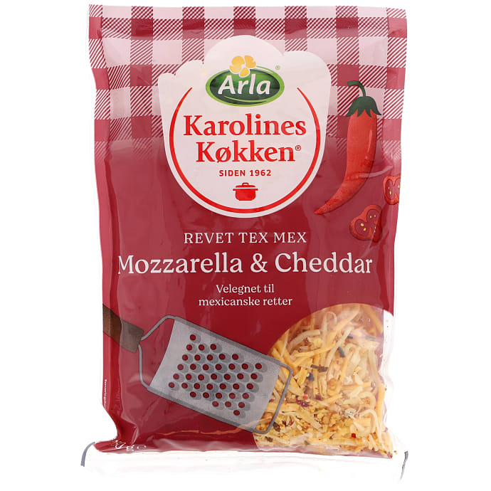Arla Karolines Køkken Revet Mozzarella og Cheddar 150 g