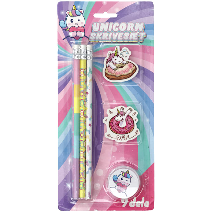 Danpen Junior Skrivesæt 9 dele Unicorn