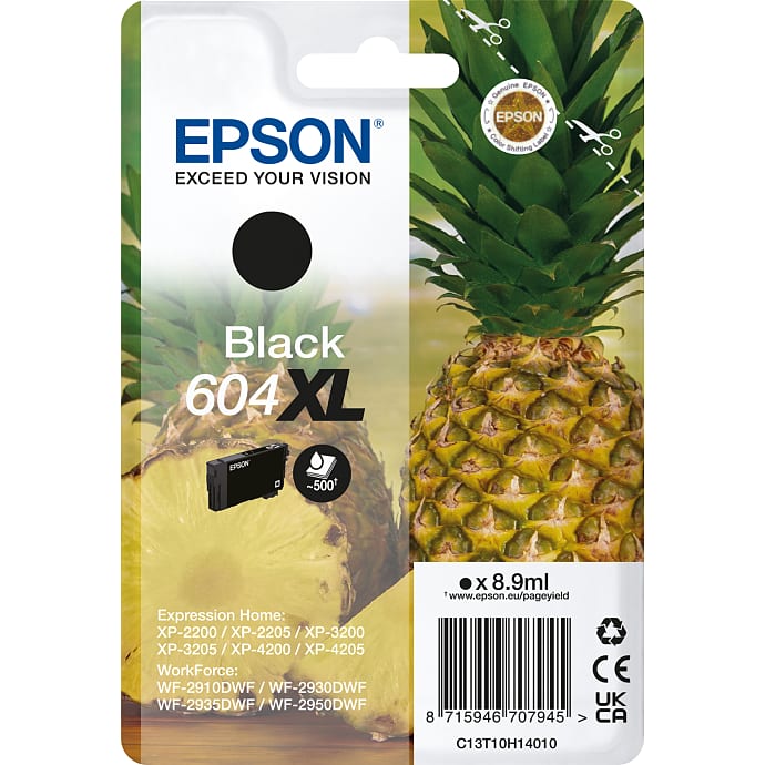 Epson T604 XL Sort Blæk