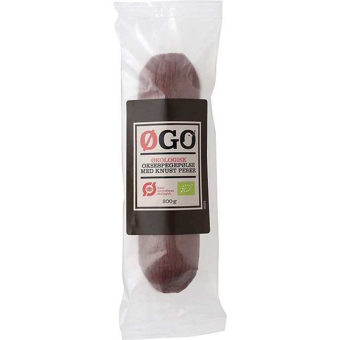 Øgo Oksespegepølse med peber øko 200 g