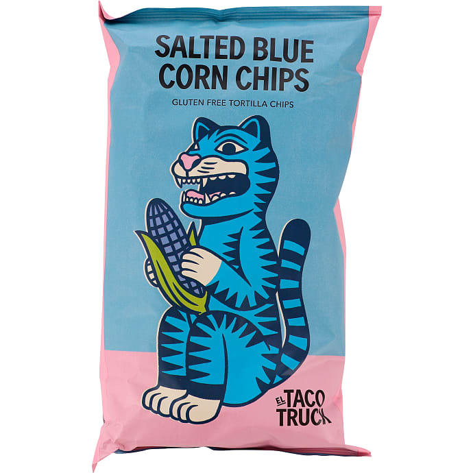 Blå majs tortillachips m. salt