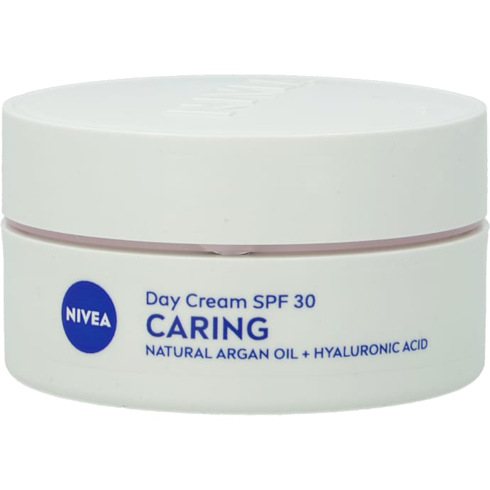 Caring dagcreme m. arganolie og hyaluronsyre m. solfaktor 30 tør hud