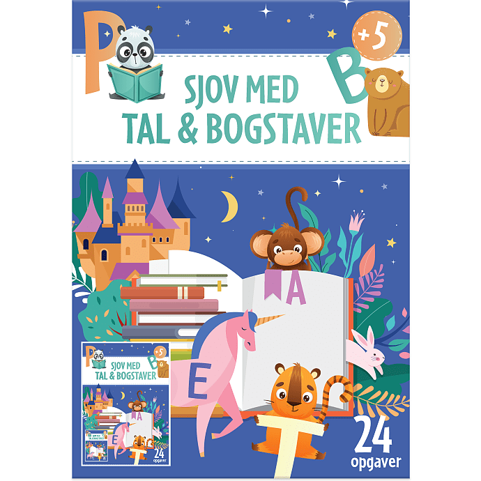 Sjov med tal og bogstaver 24 tegninger A4