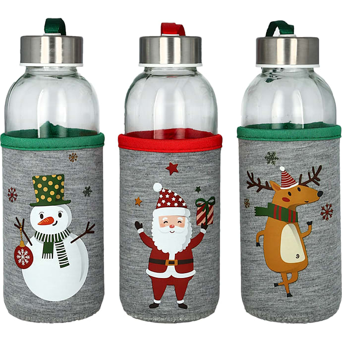 Flaske med gråt cover 400 ml - flere varianter - assorteret