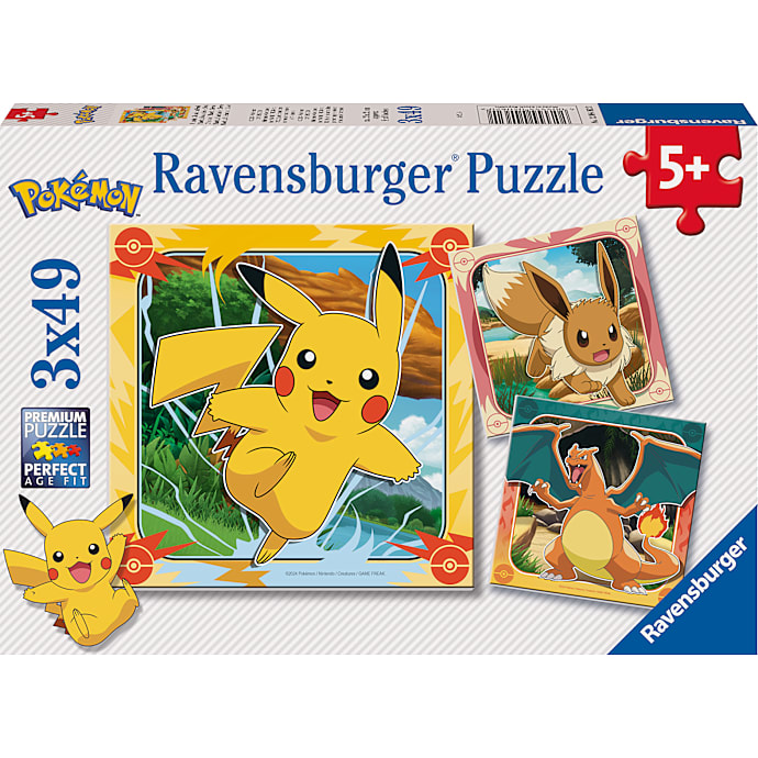 Ravensburger Pokémon Puslespil 3x49 Brikker