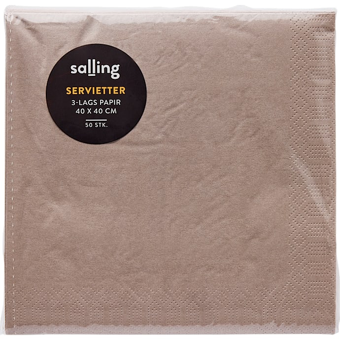 Salling Ensfarvede Servietter 40x40 cm Sand