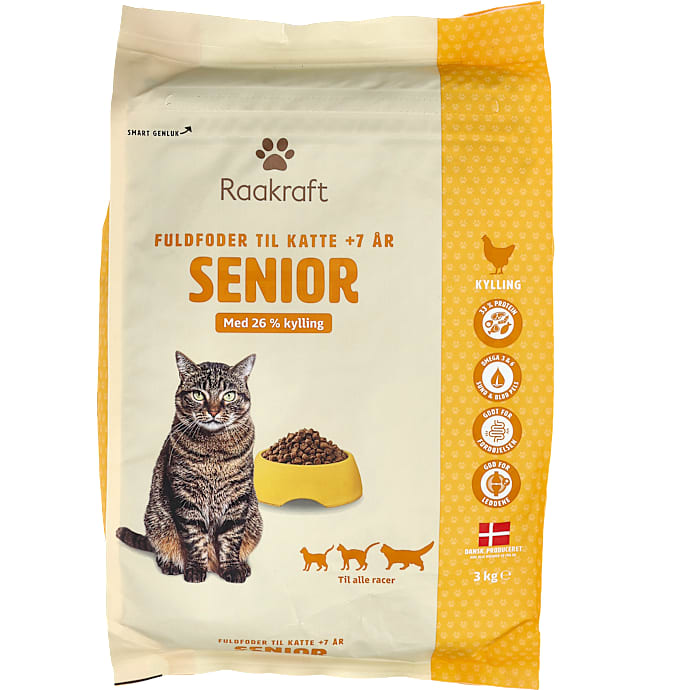 Tørfoder m. kylling senior +7 år