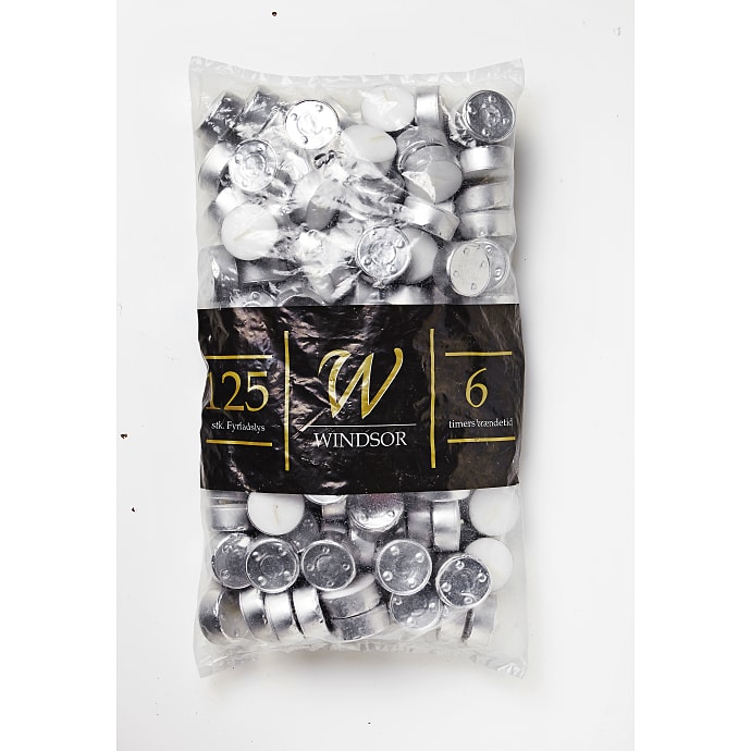 Windsor fyrfadslys 125-pak - Hvid
