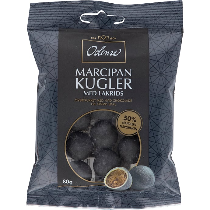 Marcipankugler m. lakrids – produktbillede