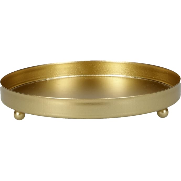 Lysfad metal D: 15 x H: 2,5 cm - guldfarvet