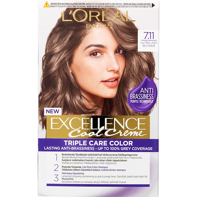 Triple Care Color permanent hårfarve 7.11 Ultra Ash Blonde