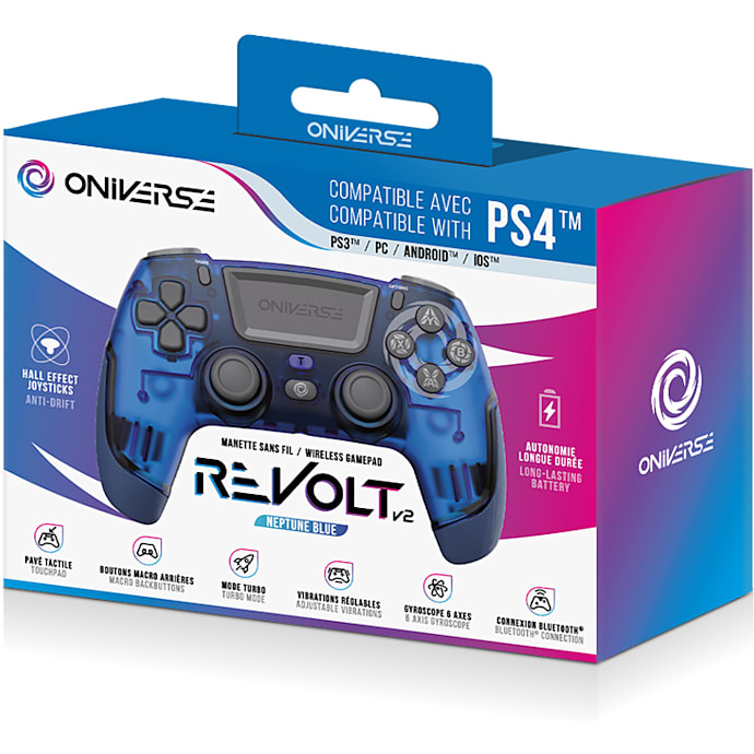 Oniverse PS4 Trådløs Bluetooth Controller Revolt V2 - Blå